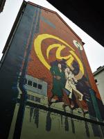 Inauguration de la fresque murale Blake & Mortimer dans le quartier des Marolles à Bruxelles