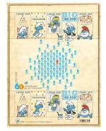 Bpost met à l'honneur les 60 ans des Schtroumpfs avec 10 timbres à leur éfigie