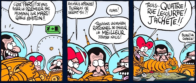 Un petit pas pour l’homme, un grand pas pour l’humour. Mars